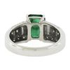 Image 7 : Platinum 3.67 ctw GIA Octagonal Green Emerald w/ Baguette & Round Diamond Ring