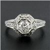 Image 2 : Antique Edwardian Platinum 0.61 ctw Diamond Octagonal Milgrain Engagement Ring