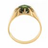 Image 7 : Unisex Vintage 14k Gold 0.85 ctw Green Tourmaline Solitaire Gypsy Belcher Ring