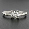Image 2 : Vintage Platinum 0.75 ctw Old Cut Fiery Diamond in Square Basket Engagement Ring