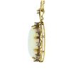 Image 5 : Vintage 14k Gold Oval Cabochon Opal Single Cut Diamond Open Pendant 15.5" Chain