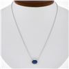Image 1 : NEW 18k Gold 1.88 ctw GIA Cushion Blue Sapphire Diamond Halo Pendant Necklace