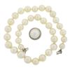 Image 6 : 20" GIA Cultured Pearl Strand Necklace w/ 14k Gold Diamond & Mabe Pearl Clasp