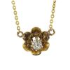 Image 2 : Antique 14k Gold 0.03 ctw Buttercup Diamond Solitaire Pendant w/ Adjustable Chai