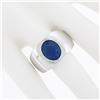 Image 7 : Men's Heavy Platinum 9.01 ctw Gubelin Oval Cabochon Bezel NO HEAT Sapphire Ring
