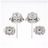 Image 5 : NEW 14K White Gold 0.85 ctw European Diamond Buttercup Prong Flower Stud Earring