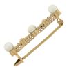 Image 5 : Antique 14k Rosy Yellow Gold 5mm Pearl, Sapphire & .10 ctw Diamond Bar Pin Brooc