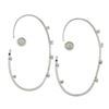 Image 5 : Roberto Coin 18K White Gold 0.50 ctw Diamond & Ruby Large Oval Hoop Earrings