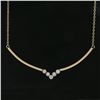 Image 3 : Vintage 14k Yellow Gold 0.30 ctw Bezel Diamond Chevron "V" Drop Collier Necklace