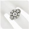 Image 4 : Antique French 18K Gold 2.12 ctw GIA European Diamond Halo Flower Cocktail Ring