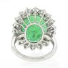 Image 7 : QUALITY Platinum 18k Gold 17.34 ctw AGL Large Oval Emerald & Diamond Halo Ring