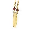 Image 5 : 16.5 14k Gold Ruby by the Yard Chain w/ 18k Cherub Angel Round Pendant Necklace