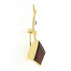 Image 5 : Solid 14k Yellow & White Gold Large Lozenge Bezel Set Garnet XOX Kite Pin Brooch