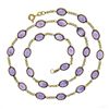 Image 4 : 14k Yellow Gold 15 ctw Oval Amethyst 16.25" by the Yard Curb Link Chain Necklace
