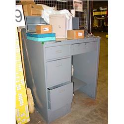 2 DOOR CABINET, BOOKSHELF & METAL SHELF