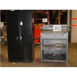 SHOP DESK & 2 DR CABINET (2X)