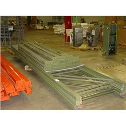 GREEN & ORANGE PALLET RACKING ON FLOOR