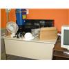 Image 6 : 2 DOOR CABINET DESK, 2-4 DRAWER FILE CABINETS, BOOKSHELF, CABINETS (X2), MONITOR, CAN & MISC