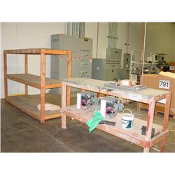 CHAIRS, BOX OF MISC PUMP & MIXED SHELVES X1