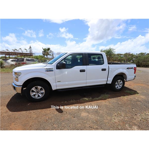 (948037) 2016 Ford F150 XL, 4WD, Lic. 828MDM, 62367 Miles (Starts & Runs, Needs Repair - See Video)