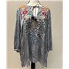Image 1 : Johnny Was Taryn Flowy Tassel Blouse, Size M - Resort Retail $305