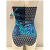 Image 2 : Johnny Was Blue/Black Sady One-Piece Swimsuit, Size XL - Resort Retail $198