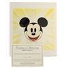 Image 2 : A Limited Edition "Here's Mickey" Sericel featuring Mickey Mouse with lithographic background.