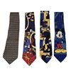 Image 1 : A Set of Four (4) Blue Silk Mickey Ties.