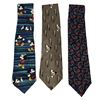 Image 1 : A Set of Three (3) Colored Silk Mickey Ties.