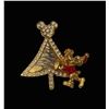 Image 1 : A Gold-toned Christmas Tree and Santa Mickey Swarovski Crystal Pin.