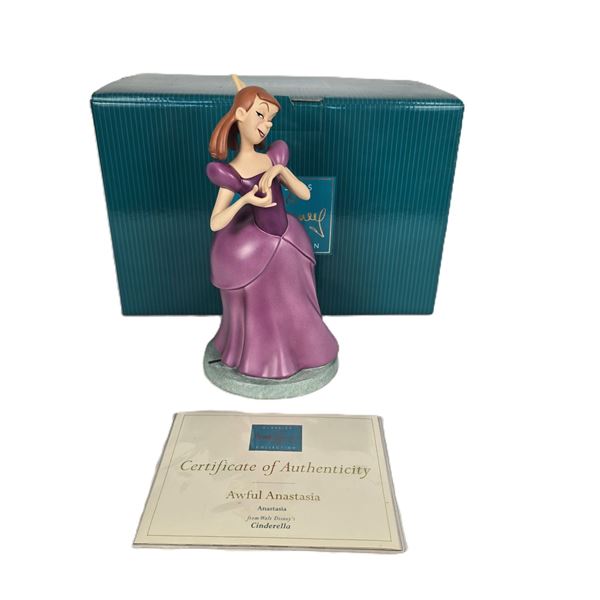 A WDCC Cinderella “Slipper Scene” Anastacia Figurine from Cinderella Autographed b
