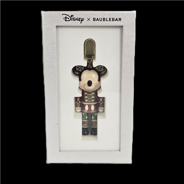 A Nutcracker Mickey BaubleBar Bag Charm.
