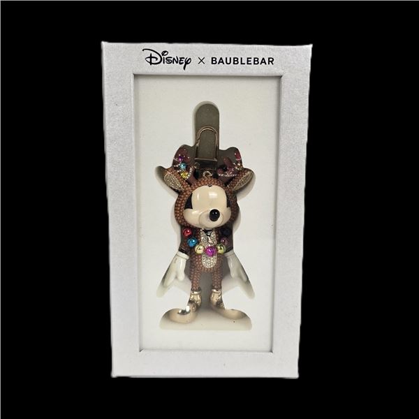 A Reindeer Mickey Mouse BaubleBar Bag Charm.