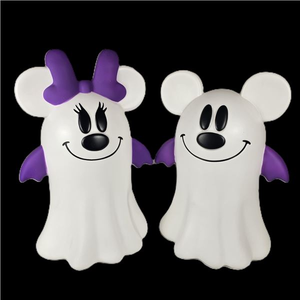 A Pair of Light-up Mickey and Minnie Mouse Ghost Blowmolds.