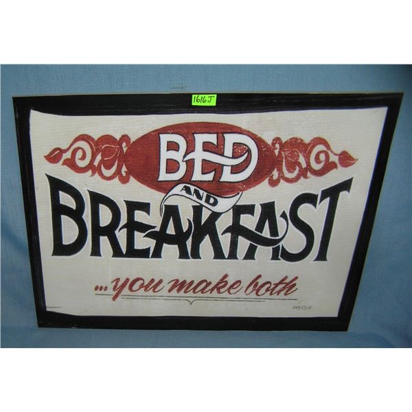 Bed and Breakfast retro style advertising sign