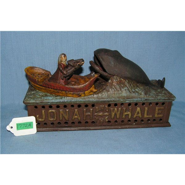 Jonah and the Whale cast iron mechanical bank