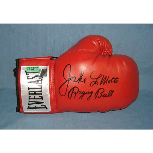 Jake LaMotta autographed Everlast boxing glove