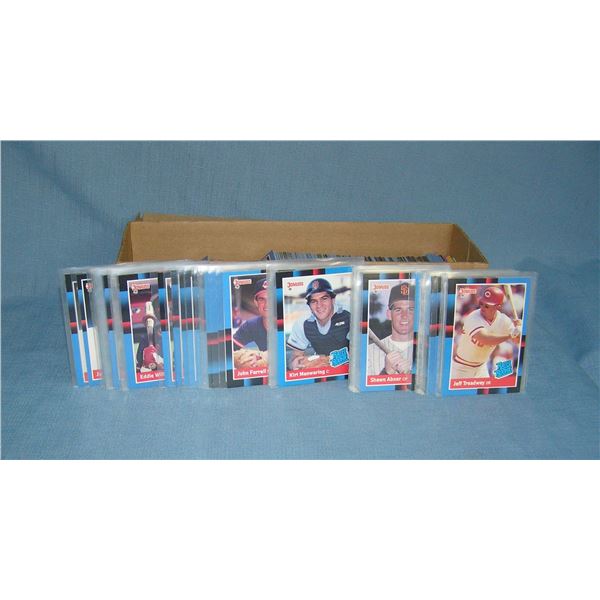 Box of vintage baseball cards includes Donruss with some Score