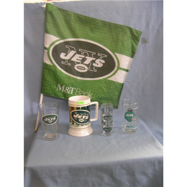 Group of NY Jets football collectibles