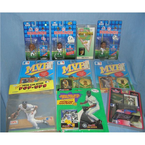 Group of sports collectibles