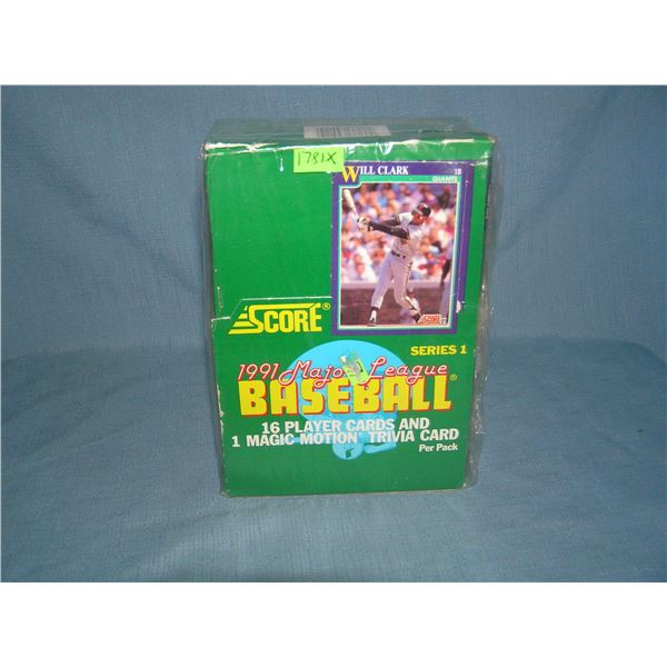 1991 Score store display box of baseball  cards
