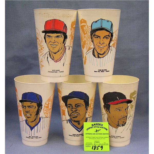 Group of early baseball all star cups