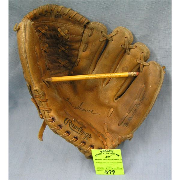 Vintage leather Tom Seaver baseball glove