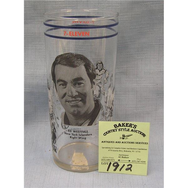 Ed Westfall NY Islanders vintage hockey glass