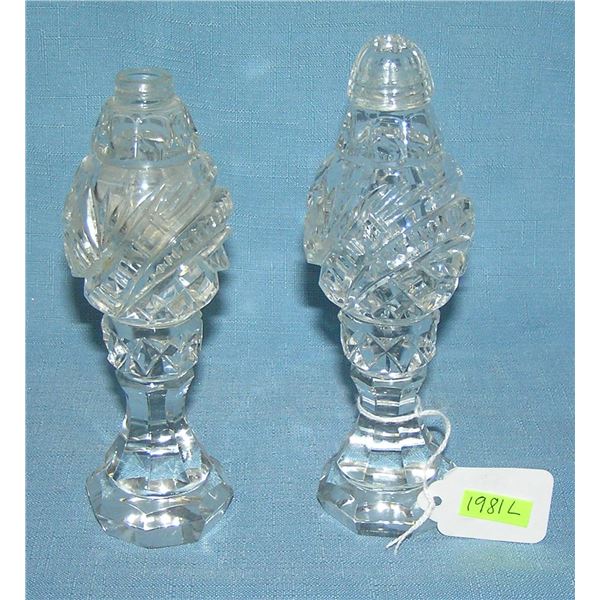 Early crystal salt and pepper shaker set