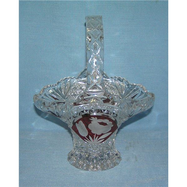 Vintage crystal candy basket
