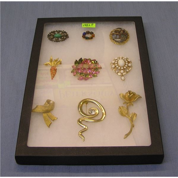 Collection of high quality costume jewelry pins