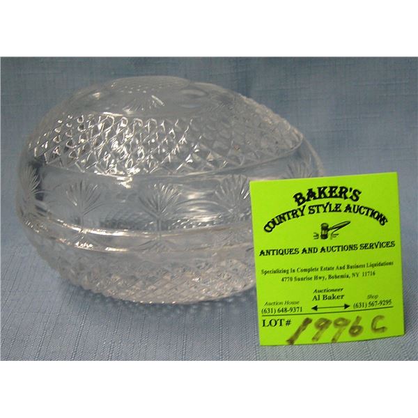 Crystal egg shaped trinket box