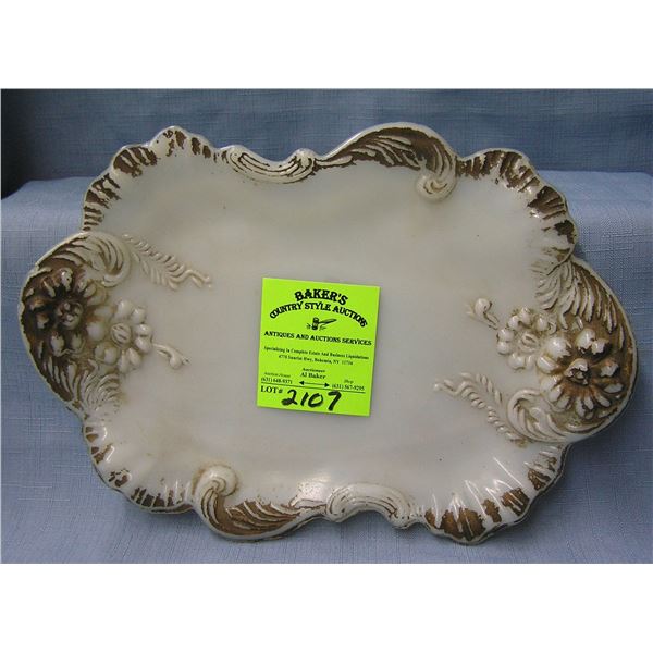 Early Milk Glass serving dish