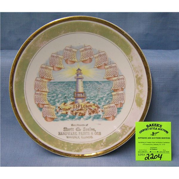 Early lighthouse souvenir plate